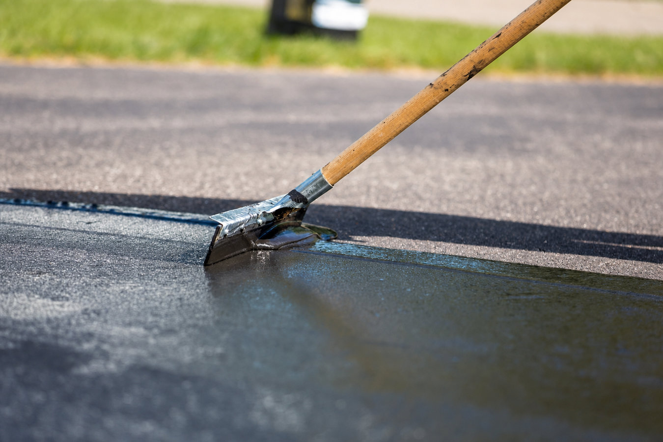 Asphalt sealcoating