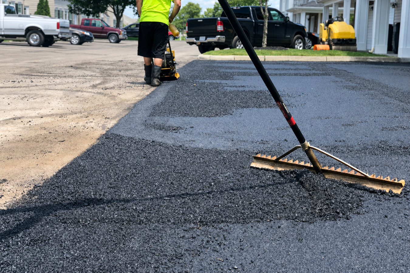 Commercial asphalt paving